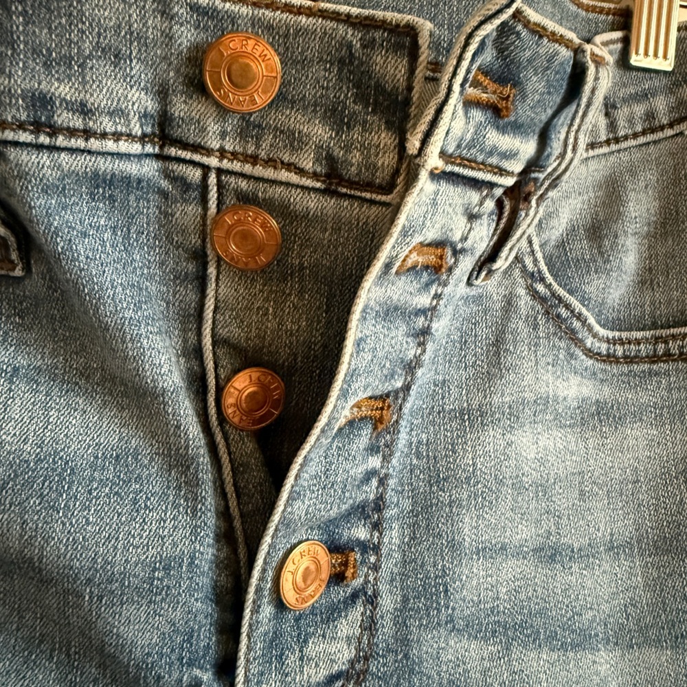 J.Crew Billie Demi Boot Crop Jeans, Exposed Button Fly, Raw Hem (Size 28) - Picture 3 of 5